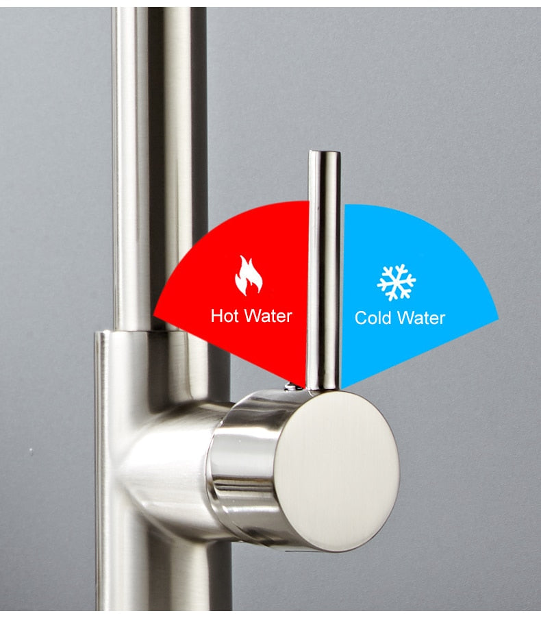 Torneira Gourmet Cozinha Monocomando Luxo Inox Escovado